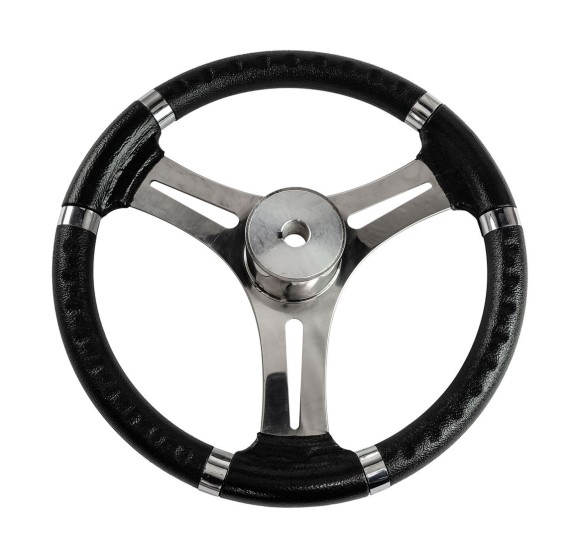 Рулевое колесо Osculati, диаметр 350 мм, цвет черный, уцененное Рулевое колесо Osculati, диаметр 350 мм, цвет черный, уцененное