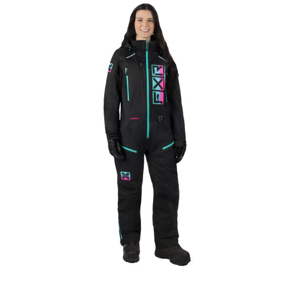 Комбинезон FXR Recruit F.A.S.T. с утеплителем Black/Mint-Electric Pink Fade, 12