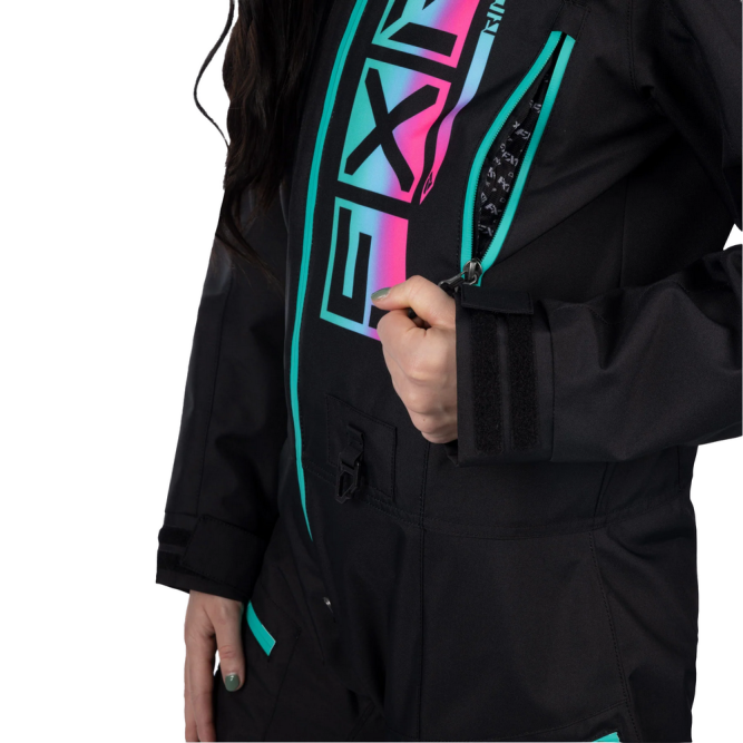 Комбинезон FXR Recruit F.A.S.T. с утеплителем Black/Mint-Electric Pink Fade, 12