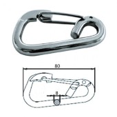 Карабин 80мм, нерж.сталь