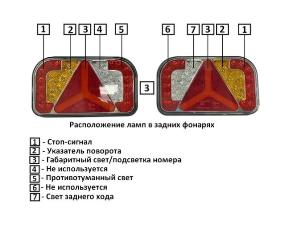 Комплект стоп-сигналов 235х140х38 мм