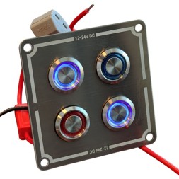 Панель управления 3+1 ‑ кнопочная 15А с LED‑подсветкой (вкл/выкл), AISI304