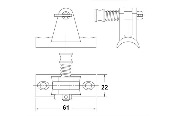 Кронштейн палубный 90 град, с подпружиненным штифтом, выгнутое основание Marine Rocket Кронштейн палубный 90 град, с подпружиненным штифтом, выгнутое основание Marine Rocket