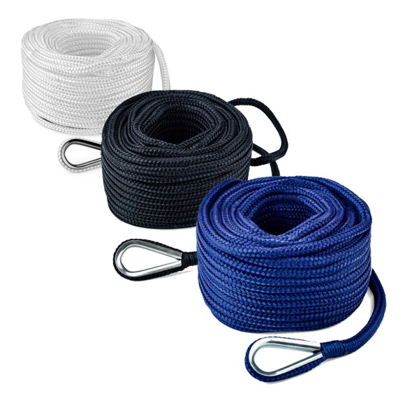 Трос (конец) якорный Skipper плетеный, 16мм, нейлон 30м, синий Трос (конец) якорный Skipper плетеный, 16мм, нейлон 30м, синий