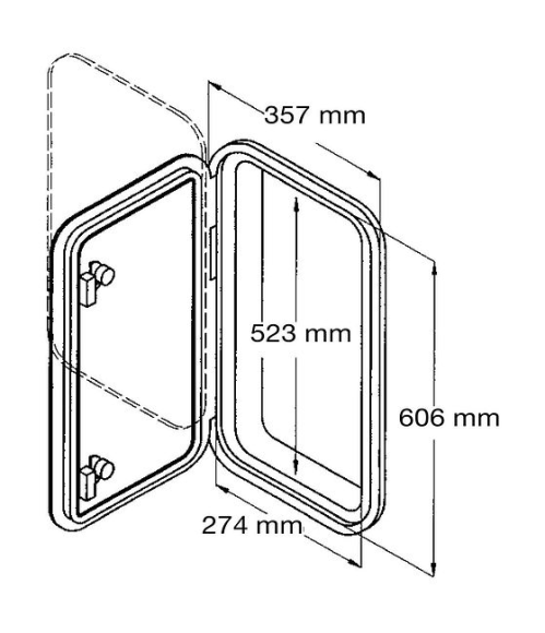Люк смотровой 357 х 606 мм, серый Люк смотровой 357 х 606 мм, серый