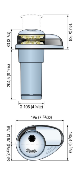 Лебедка якорная Quick Prince DP2E 600, 12 В, цепь 8мм