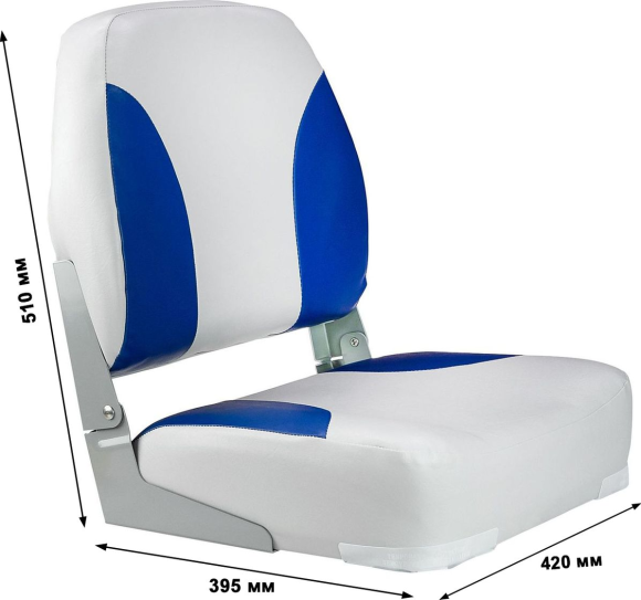 Кресло мягкое складное Classic, обивка винил, цвет серый/синий, Marine Rocket