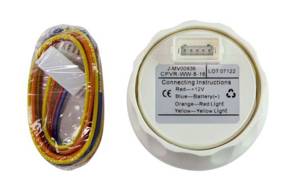 Вольтметр аналоговый 8-16 В, белый циферблат, белый ободок, д. 52 мм, Marine Rocket