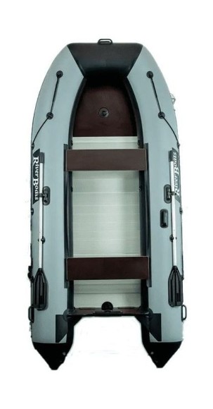 Надувная лодка ПВХ, RiverBoats RB 430, AL, черно-серый Надувная лодка ПВХ, RiverBoats RB 430, AL, черно-серый