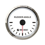 Указатель угла поворота руля, белый циферблат, нержавеющий ободок, д. 52 мм, 87-900 Ом, Marine Rocket Указатель угла поворота руля, белый циферблат, нержавеющий ободок, д. 52 мм, 87-900 Ом, Marine Rocket