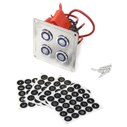 Панель управления 4‑кнопочная 15А с LED‑подсветкой (вкл/выкл), AISI304