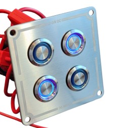 Панель управления 4‑кнопочная 15А с LED‑подсветкой (вкл/выкл), AISI304