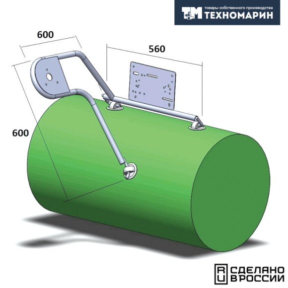 Стойка рулевая с креплением на баллон надувной лодки 25мм Стойка рулевая с креплением на баллон надувной лодки 25мм