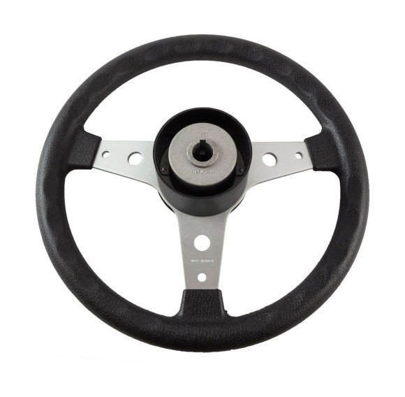 Рулевое колесо DELFINO обод черный, спицы серебряные д. 340 мм, уцененное