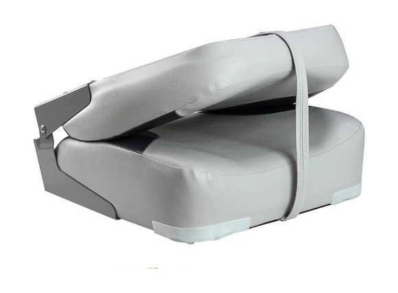 Кресло мягкое складное Classic, обивка винил, цвет серый/черный