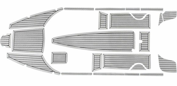 Комплект палубного покрытия для Феникс 600HT, тик серый, с обкладкой, Marine Rocket