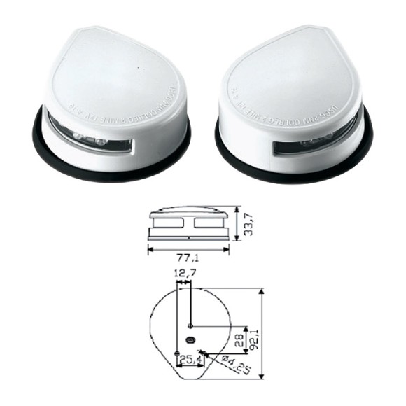 Огни бортовые светодиодные 34х77х92 мм, белый корпус Огни бортовые светодиодные 34х77х92 мм, белый корпус