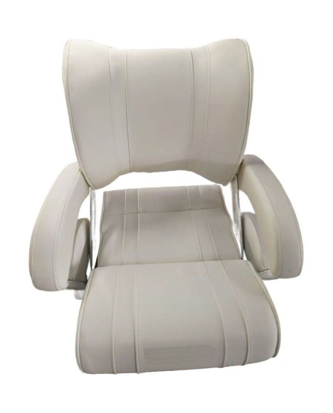 Кресло с перекидной спинкой и болстером, обивка винил, цвет белый