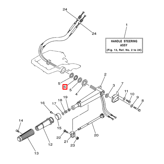 Шайба волнистая румпеля Yamaha 20-30 (90206-28001;90206-28M07)Япония