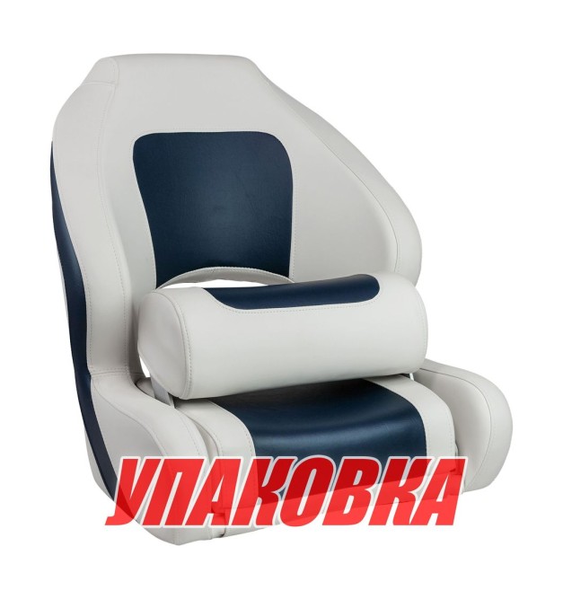Кресло с болстером Delux Sport Flip Up, обивка винил, цвет белый/синий (упаковка из 2 шт.)