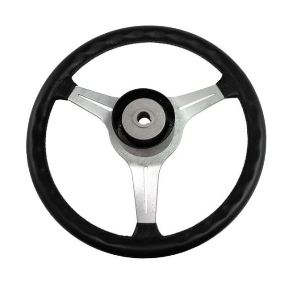 Рулевое колесо LYRA обод черный, спицы серебряные д. 370 мм Рулевое колесо LYRA обод черный, спицы серебряные д. 370 мм