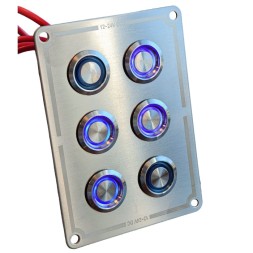 Панель управления 6 ‑ кнопочная 15А с LED‑подсветкой (вкл/выкл), AISI304