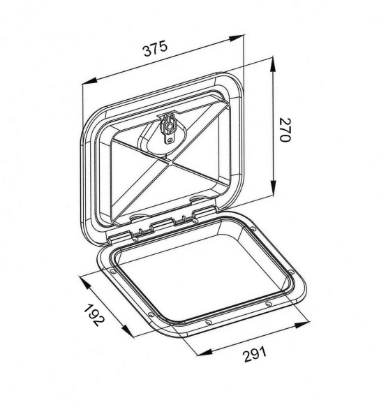 Люк смотровой SeaFlo, 270 х 375 мм
