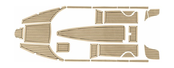 Комплект палубного покрытия для Феникс 600HT, тик классический, с обкладкой, Marine Rocket