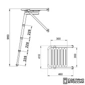 Платформа кормовая с трапом 4 ступени черные