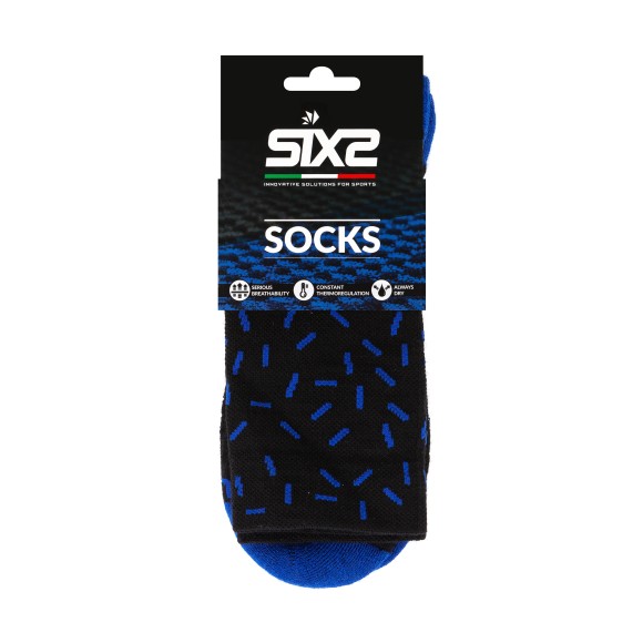 Носки SIXS MERINOS SOCKS Black/Blue Line, 44/47