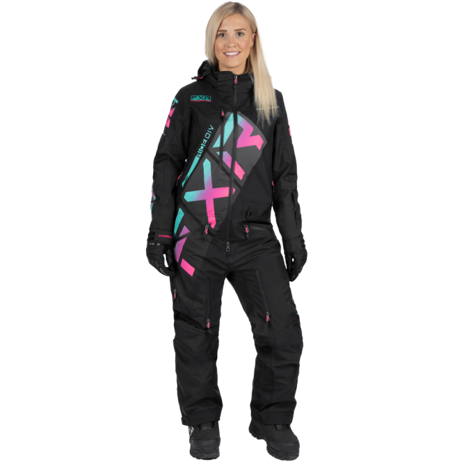 Комбинезон FXR CX без утеплителя Black/Mint-Electric Pink Fade, 10