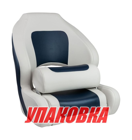 Кресло с болстером Delux Sport Flip Up, обивка винил, цвет белый/синий (упаковка из 4 шт.)