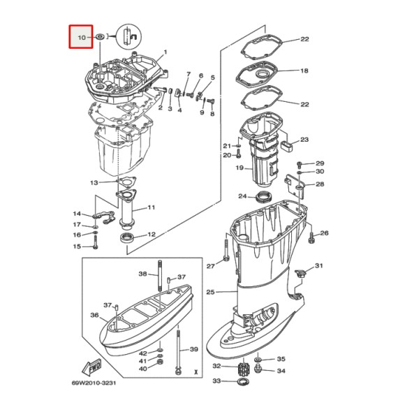 Сальник Yamaha (93103-18011) (16.7x32.2/35.3x8.8) (Osaka)
