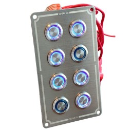 Панель управления 8 ‑ кнопочная 15А с LED‑подсветкой (вкл/выкл), AISI316