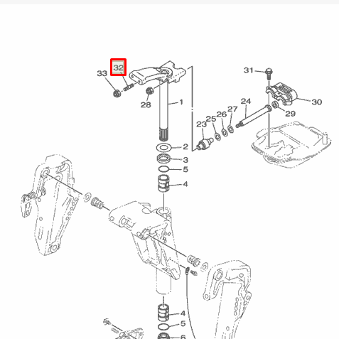 Шпилька кронштейна рулевого Yamaha 25-60 F30-155 (Yamaha)
