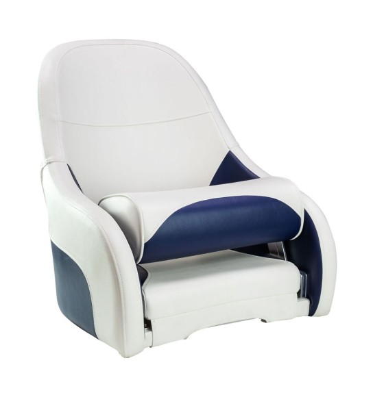 Кресло с болстером Ocean Flip Up, обивка винил, цвет белый/синий