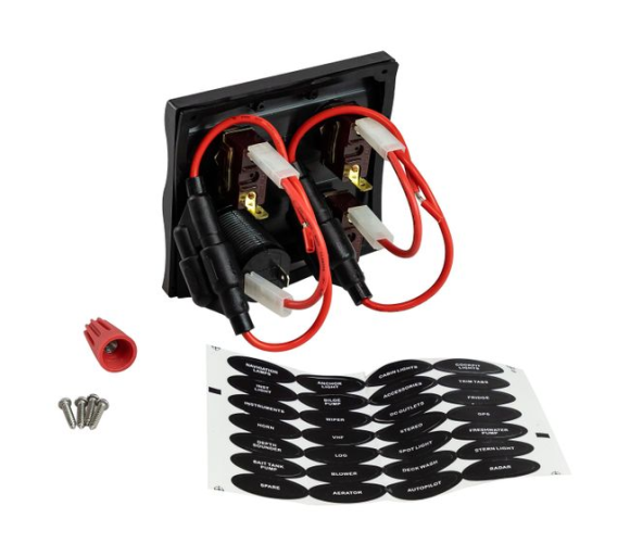 Панель бортового питания 3 переключателя, USB зарядка Панель бортового питания 3 переключателя, USB зарядка