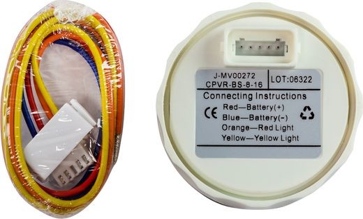 Вольтметр аналоговый 8-16 В, черный циферблат, нержавеющий ободок, д. 52 мм