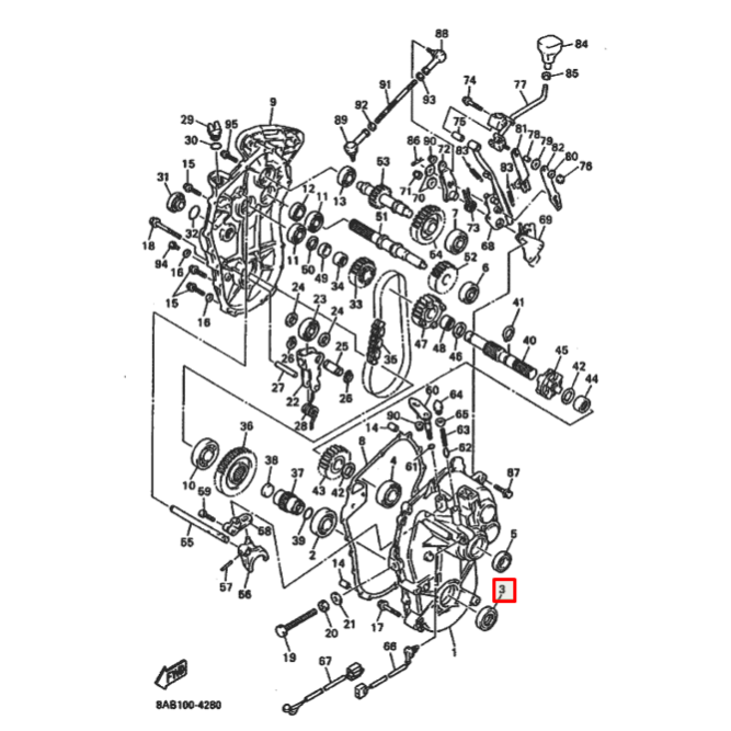 Сальник трансмиссии для снегохода Yamaha Enticer;Venture;Vmax (93102-35191) (Yamaha)