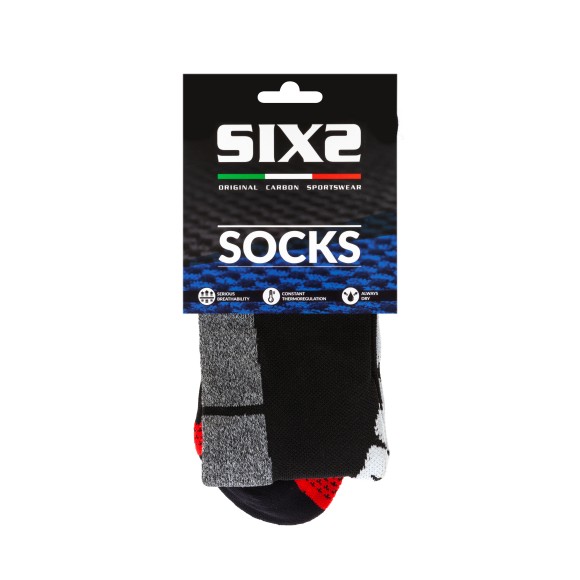 Носки SIXS SPEED2 Black/Red, 36/39, Артикул: SPE2--I-NERO