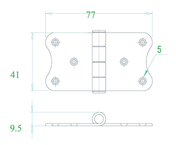 Петля 77х41х2 мм нержавеющая Петля 77х41х2 мм нержавеющая