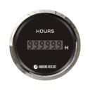 Счетчик моточасов цифровой 0-99999, 9 ч., черный циферблат, нержавеющий ободок, д. 52 мм, Marine Rocket