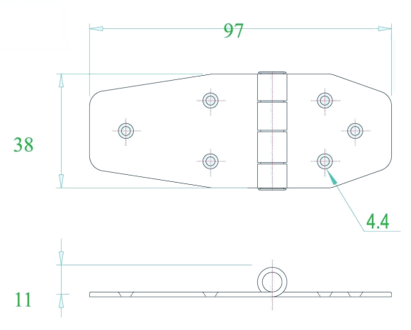 Петля 97х38 мм, разновеликая, нержавеющая Петля 97х38 мм, разновеликая, нержавеющая