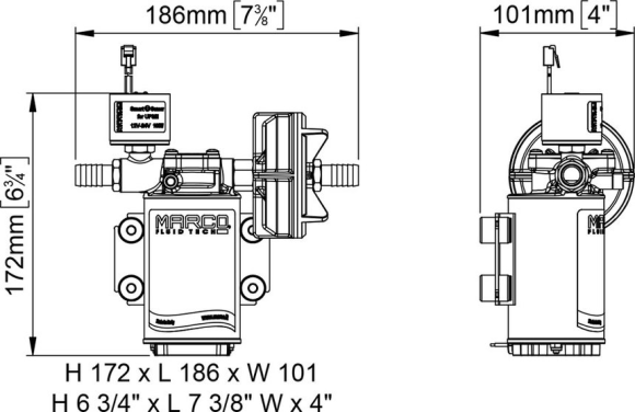 Комплект для мытья палубы Marco DP3/E Washdown Kit, 12/24 В, 14 л/мин, 43.5 PSI (3 бар)