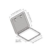 Крышка рундука SEAFLO 460x520 мм с замком, черный пластик