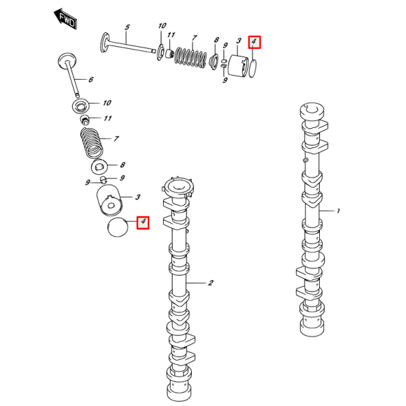 Шайба регулировочная клапанов SUZUKI DF90-140A (T 2.263) (Suzuki)