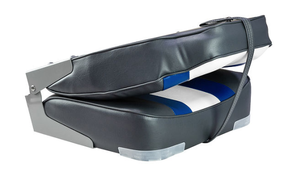 Кресло мягкое складное Rainbow, обивка винил, цвет угольный/синий/белый, Marine Rocket