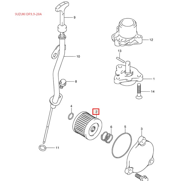 Фильтр масляный Suzuki DF9.9-15, DF8-20(A), DF9.9(B) (16510-45H10) (Osaka) Фильтр масляный Suzuki DF9.9-15, DF8-20(A), DF9.9(B) (16510-45H10) (Osaka)