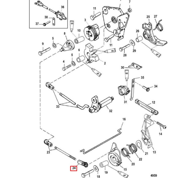Разъем пластиковый MERCURY 6/8/9.9/15/40/50/60 EFI (4 CYLINDER) 4-STROKE (Quicksilver)