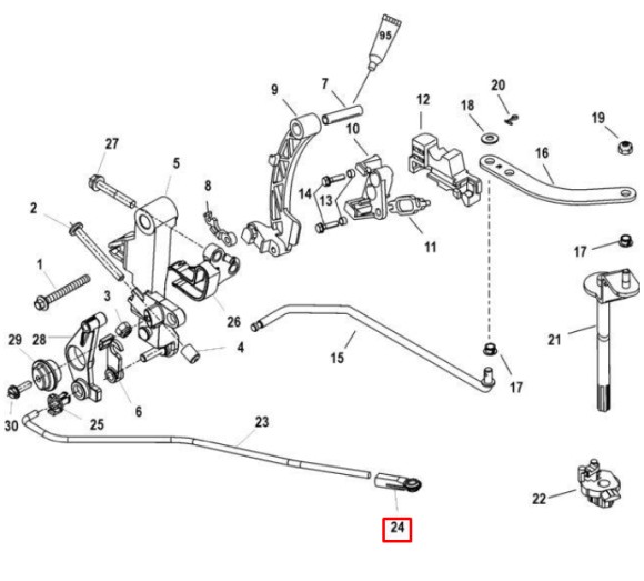 Разъем пластиковый MERCURY 6/8/9.9/15/40/50/60 EFI (4 CYLINDER) 4-STROKE (Quicksilver)